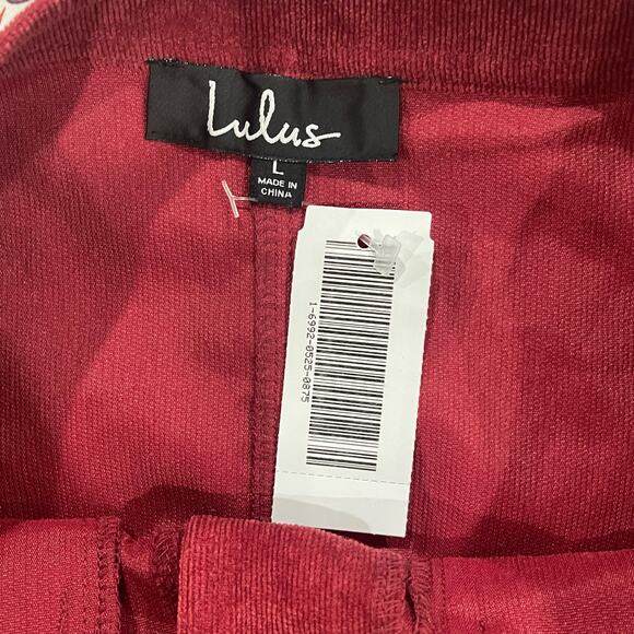 Lulu’s Wine Red Corduroy Mini Skirt Size Large - Picture 6 of 6